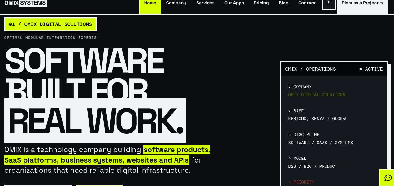 OMIX Systems — live product screenshot
