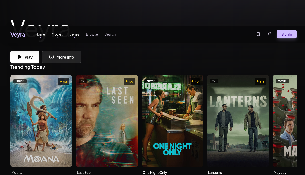 Veyra — live product screenshot