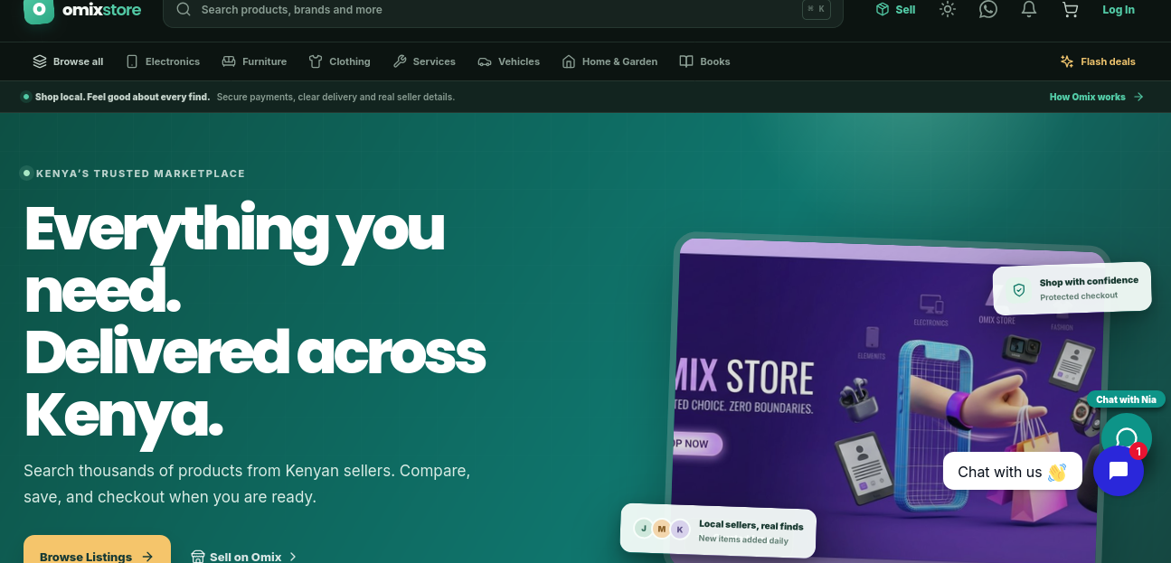 OMIX Marketplace — live product screenshot